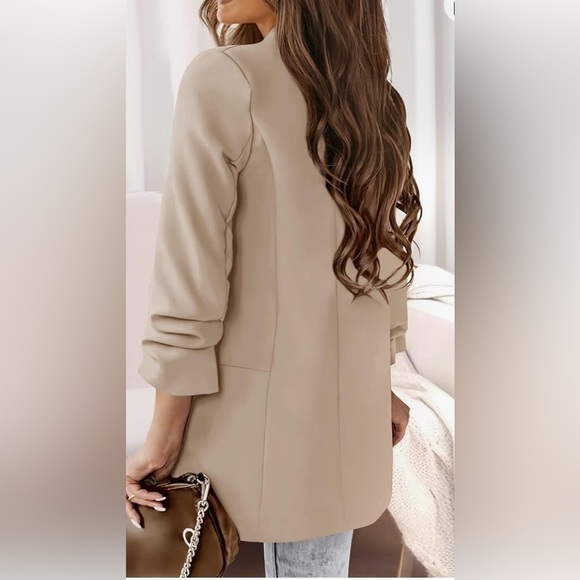 KIRUNDO Blazer Long Sleeve Open Front Work Suit Office Blazer Jacketwith Pockets - Picture 3 of 16